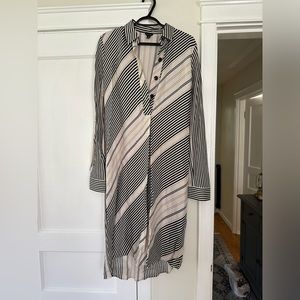 Ann Taylor Striped Midi Dress Womens Size S